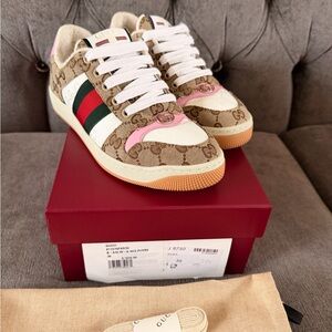 Gucci Beige and Pink  Sneakers